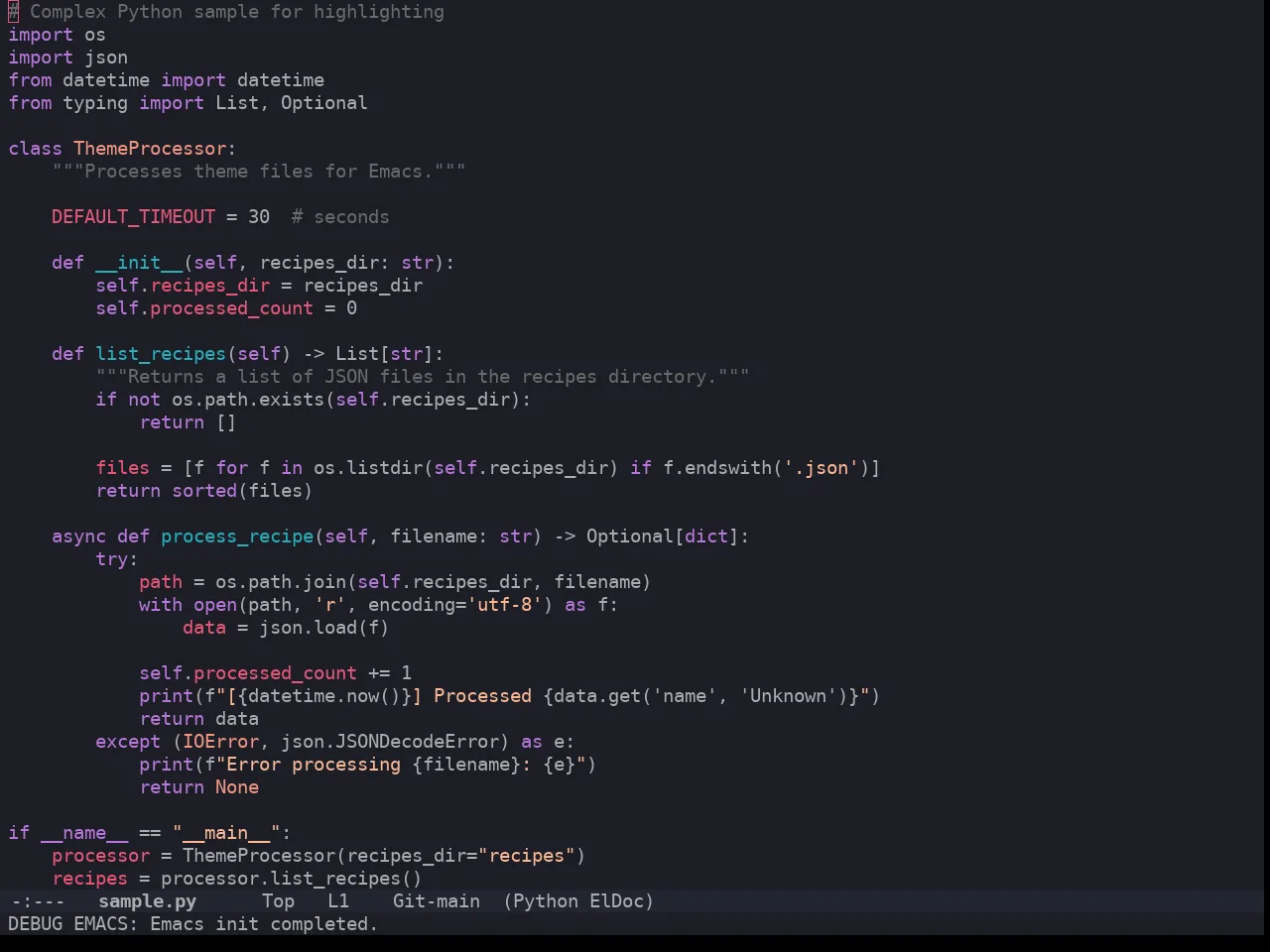 Horizon Theme in python-mode