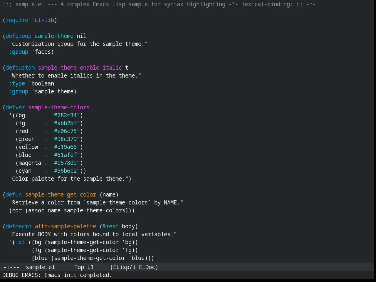 Humanoid Dark Theme in emacs-lisp-mode