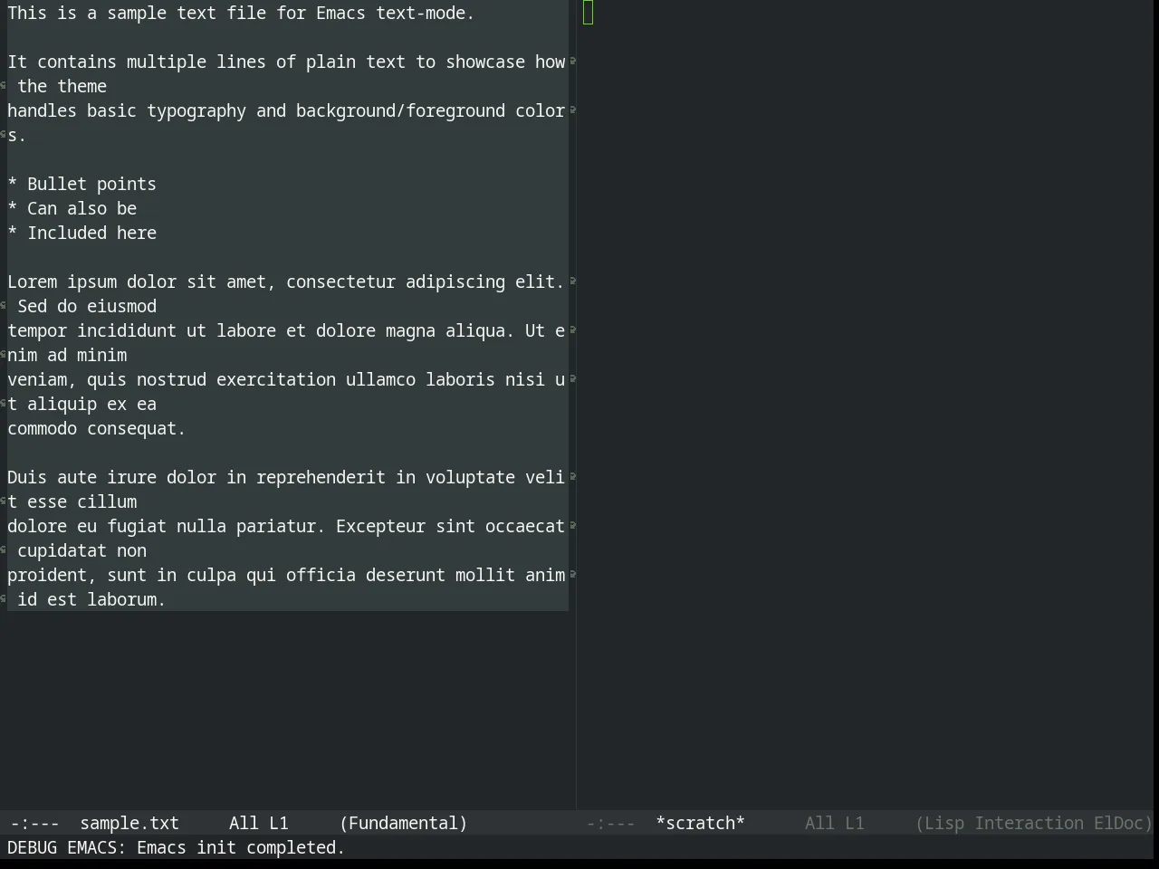 Humanoid Dark Theme in fundamental-mode