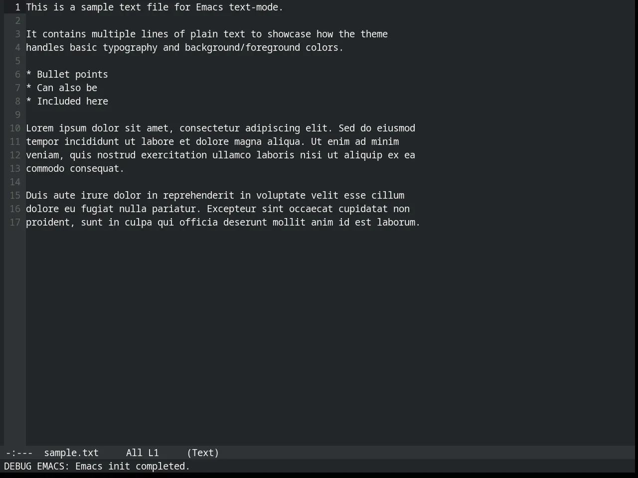Humanoid Dark Theme in text-mode