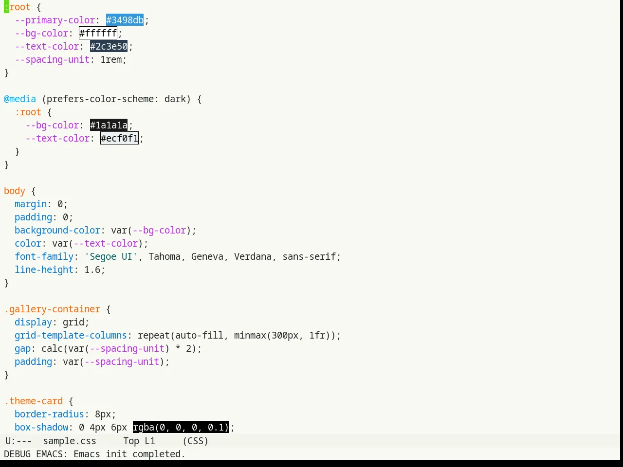 Humanoid Light Theme in css-mode