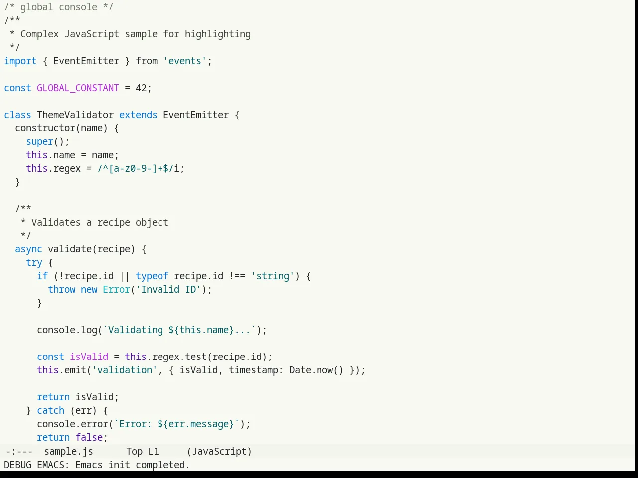Humanoid Light Theme in javascript-mode
