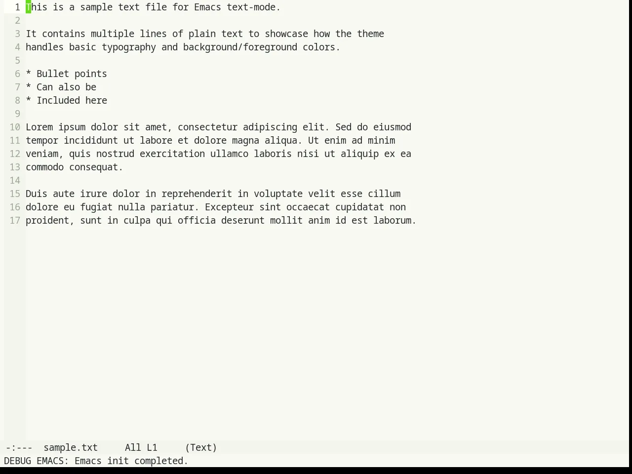 Humanoid Light Theme in text-mode