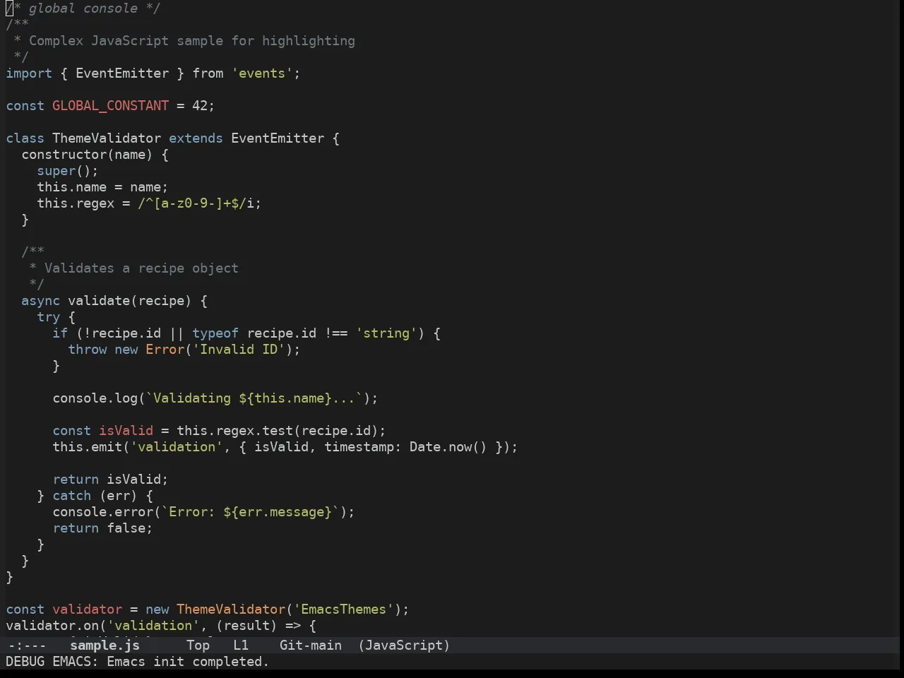 Hybrid Reverse Theme in javascript-mode