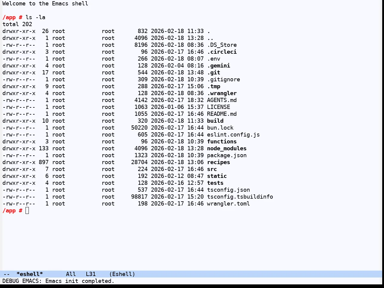 Hydandata Light Theme in eshell