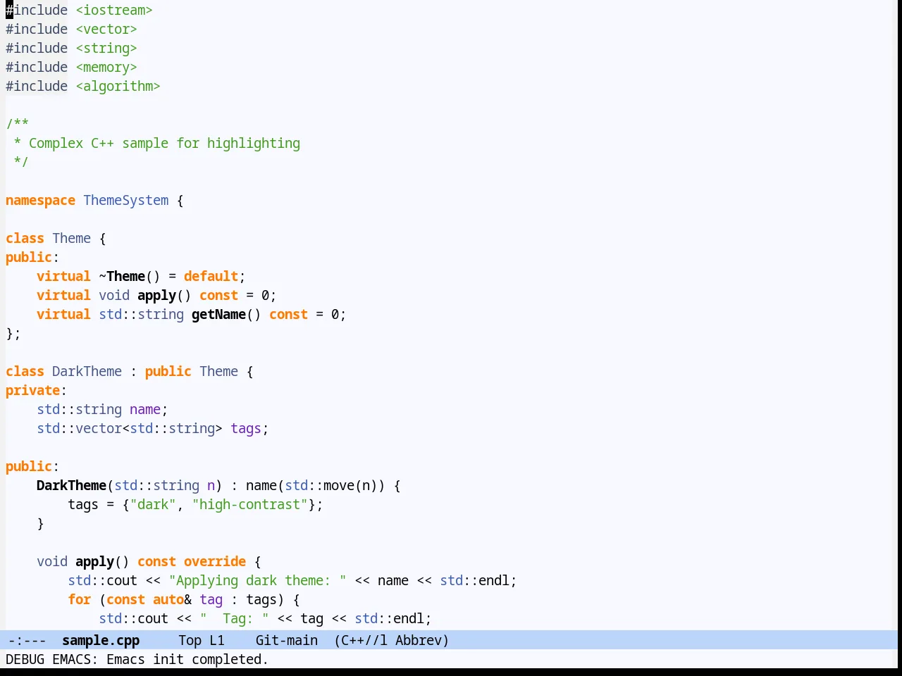 Hydandata Theme in c++-mode