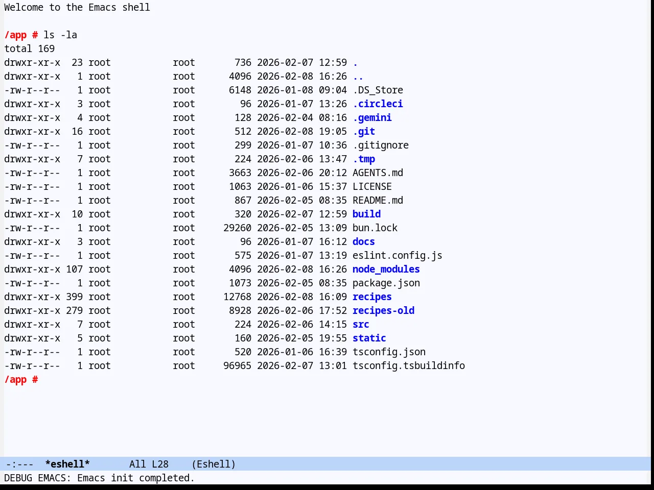 Hydandata Theme in eshell