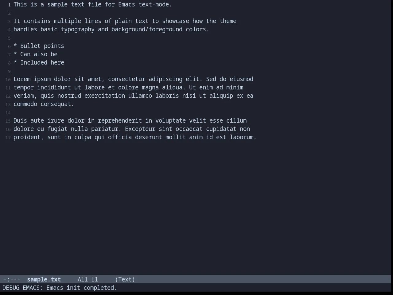 Hydrangealess Theme in text-mode