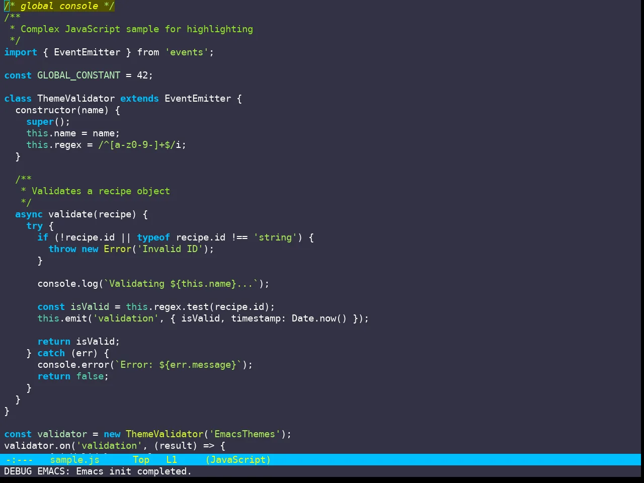 Hyperstitional Themes Digitalsear Inverted Theme in javascript-mode
