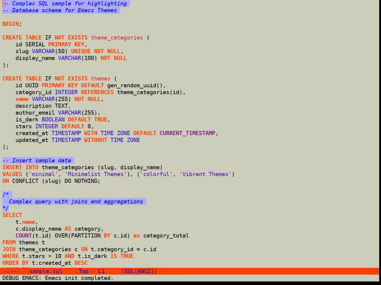 Hyperstitional Themes Digitalsear Theme in sql-mode