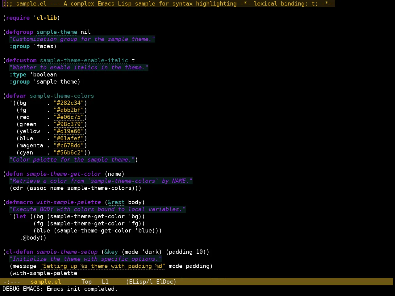 Hyperstitional Themes Rebug Alternate Flipped Theme in emacs-lisp-mode