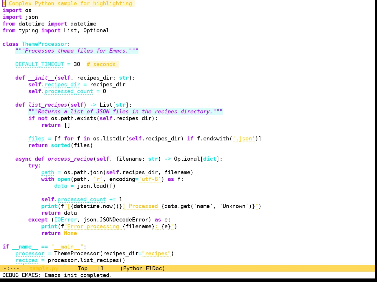 Hyperstitional Themes Rebug Alternate Theme in python-mode