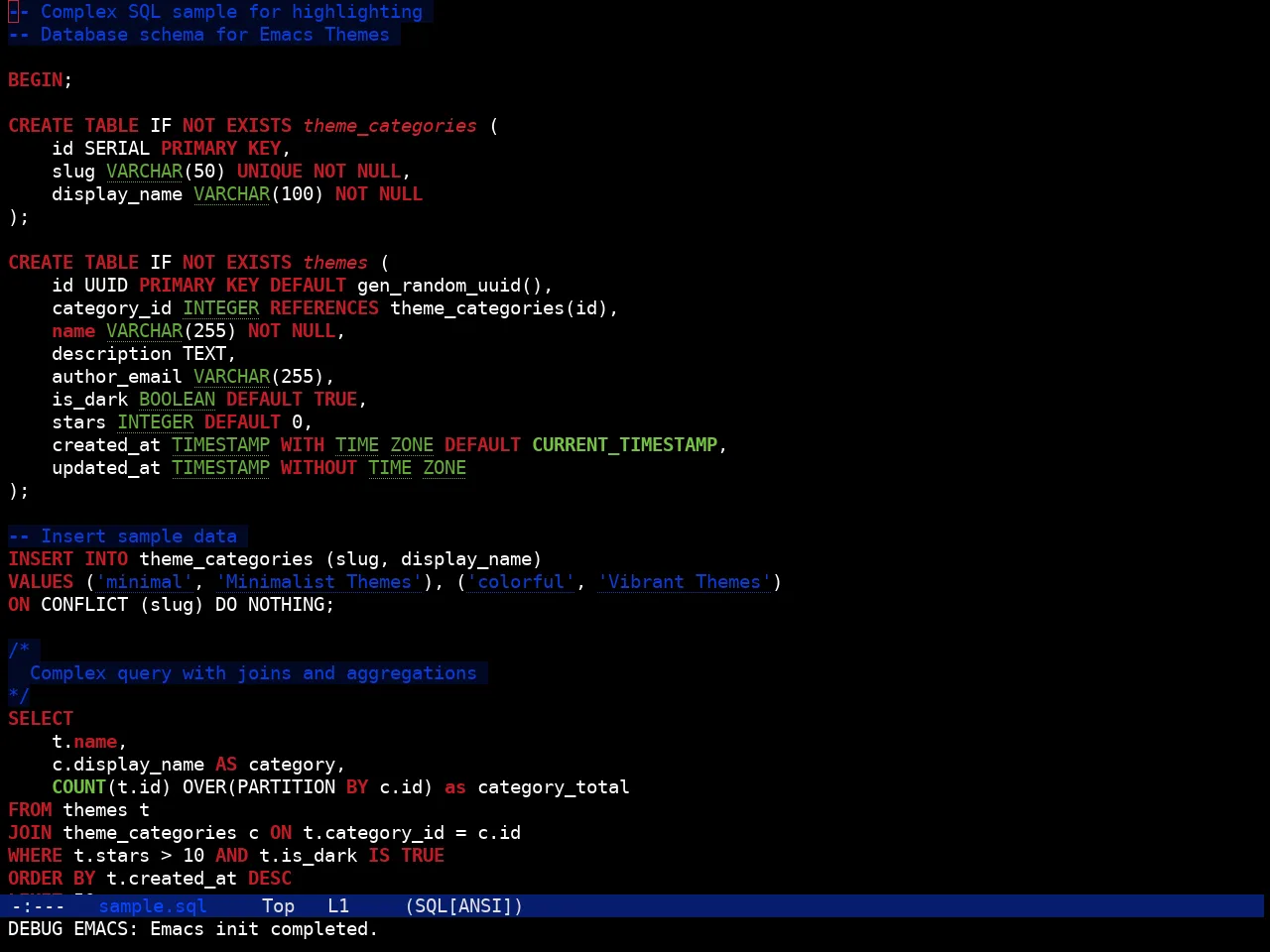 Hyperstitional Themes Rebug Flipped Theme in sql-mode