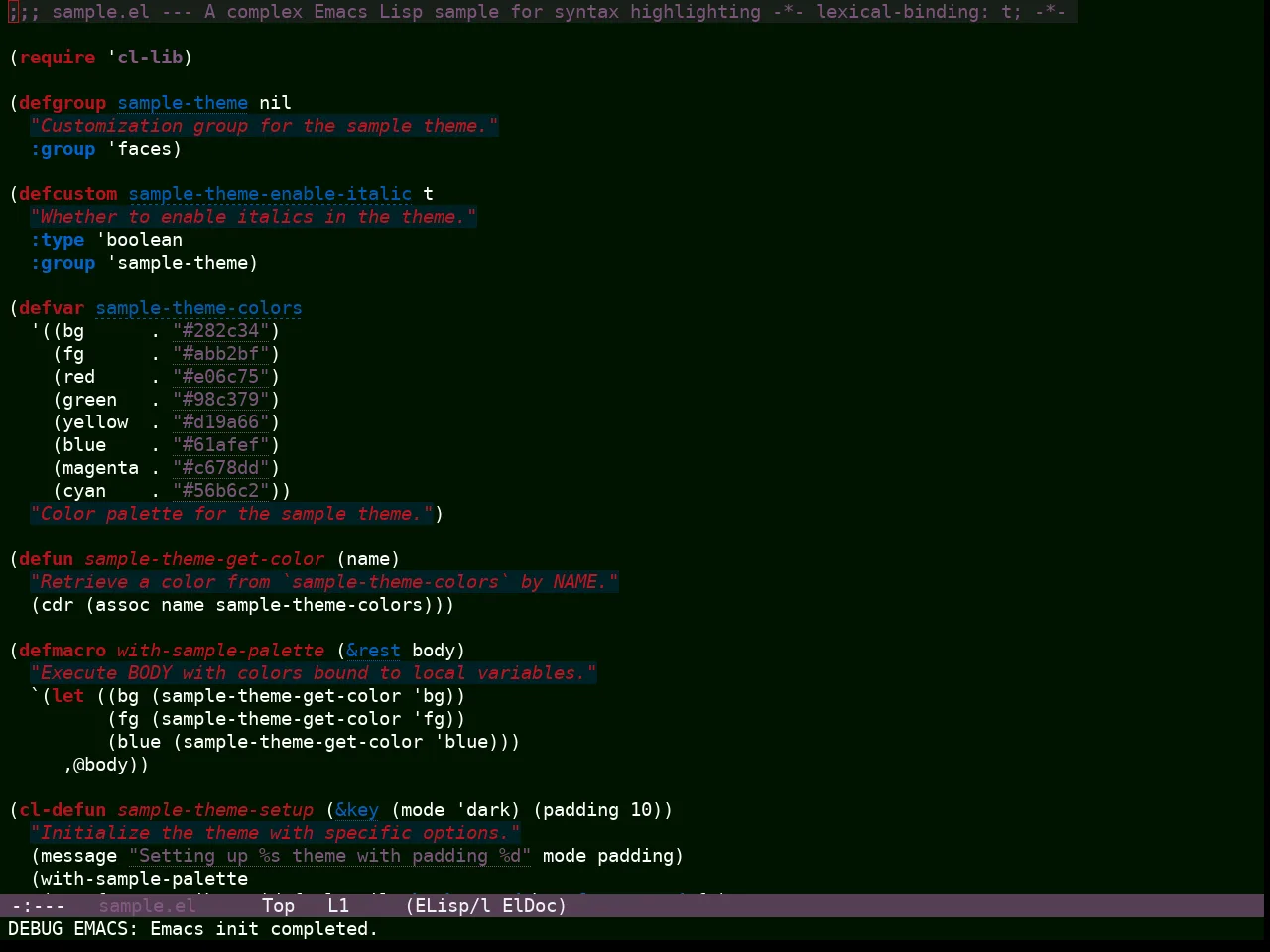 Hyperstitional Themes Rebug Lawn Lush Theme in emacs-lisp-mode