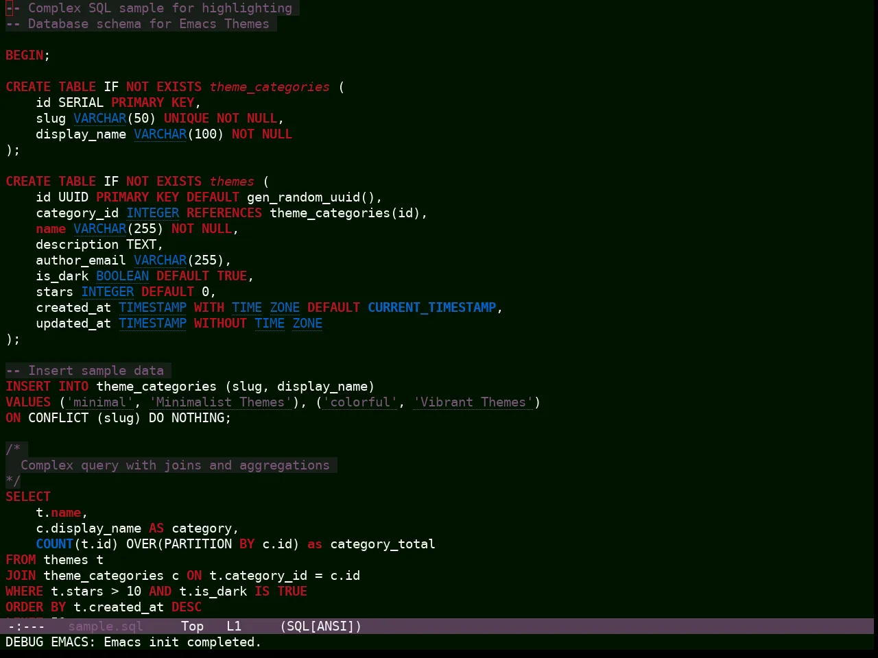 Hyperstitional Themes Rebug Lawn Lush Theme in sql-mode