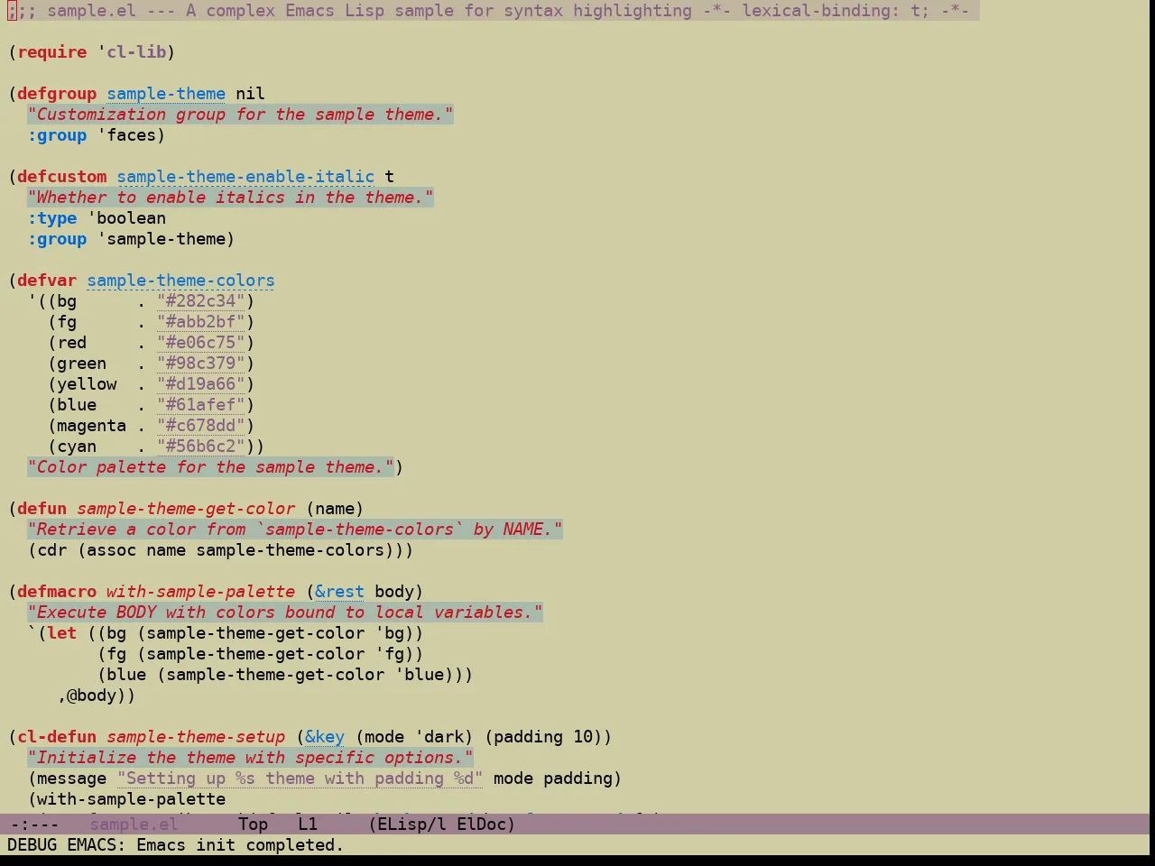 Hyperstitional Themes Rebug Lawn Sere Theme in emacs-lisp-mode
