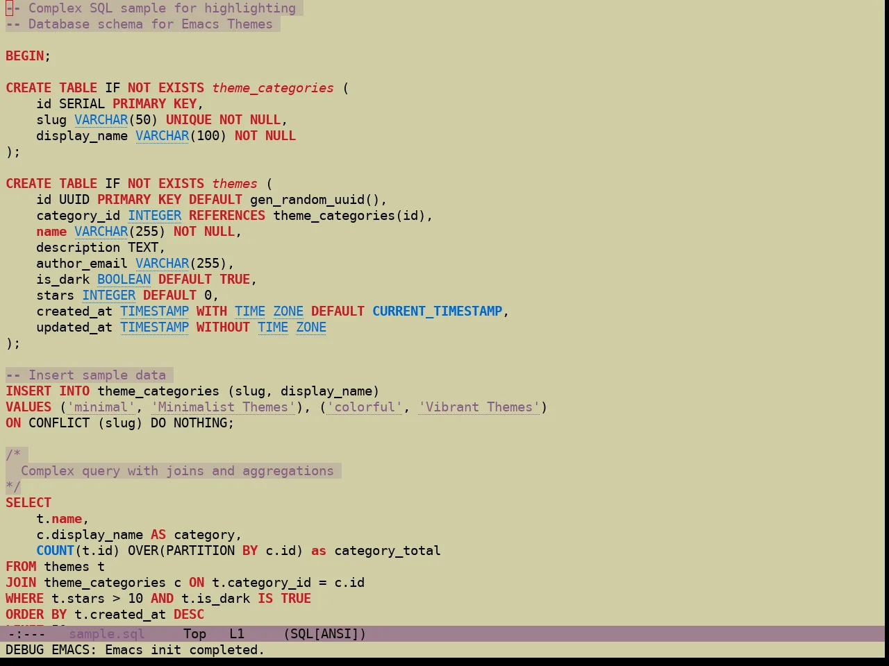 Hyperstitional Themes Rebug Lawn Sere Theme in sql-mode