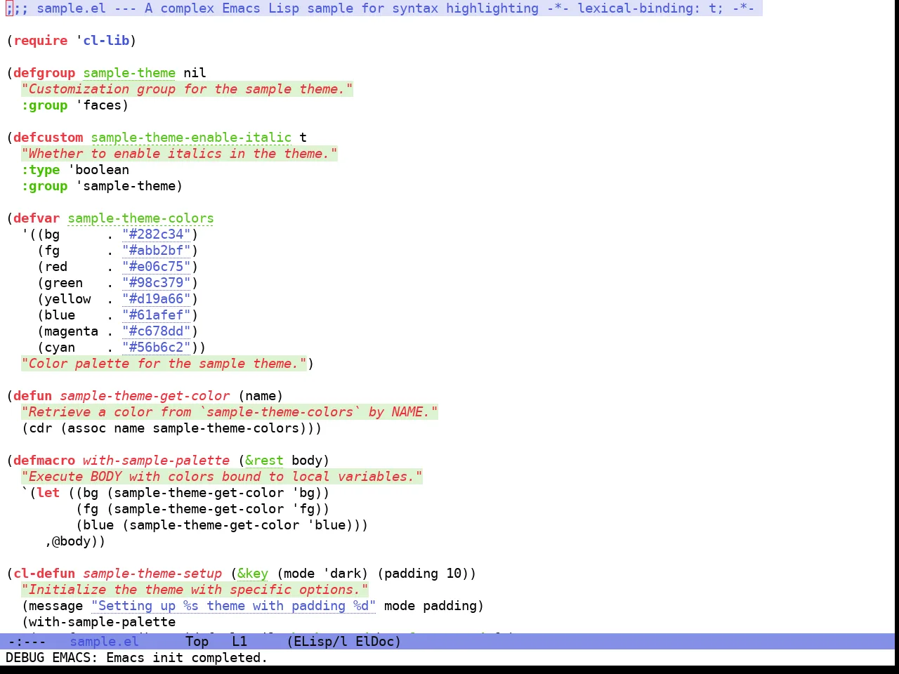 Hyperstitional Themes Rebug Theme in emacs-lisp-mode
