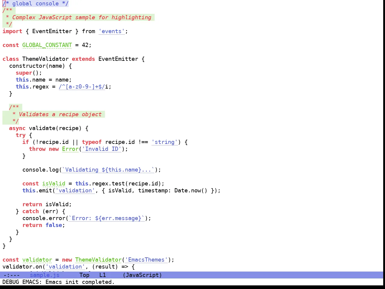 Hyperstitional Themes Rebug Theme in javascript-mode
