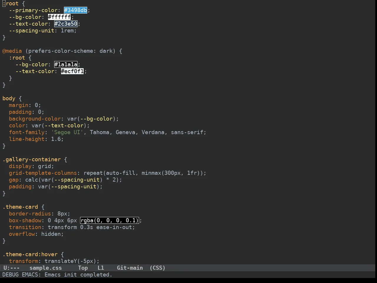 Idea Darkula Theme in css-mode