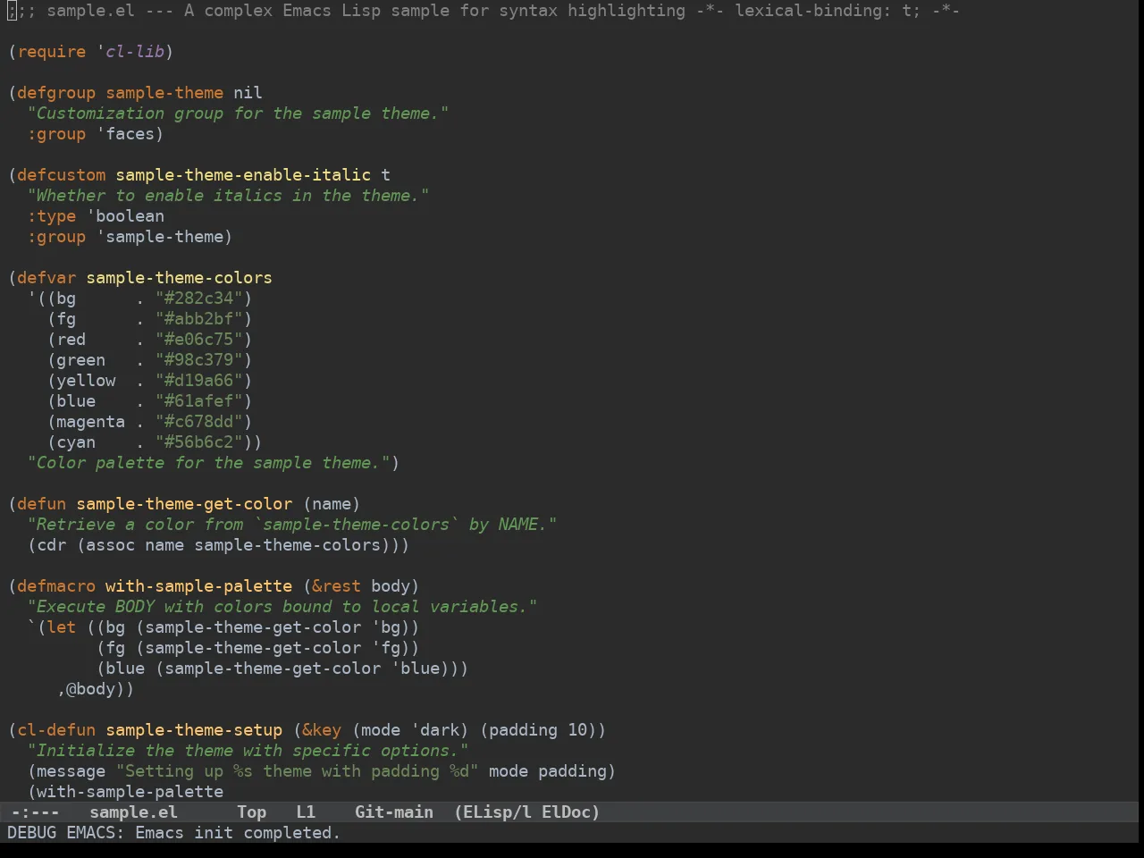 Idea Darkula Theme in emacs-lisp-mode