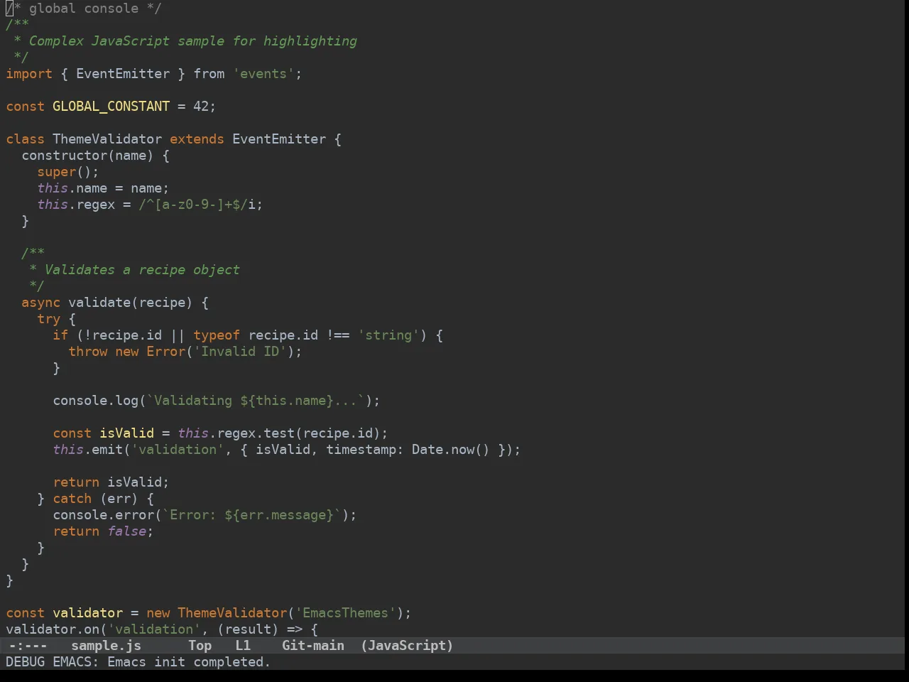 Idea Darkula Theme in javascript-mode
