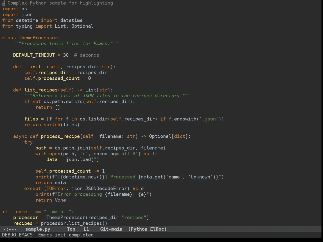 Idea Darkula Theme in python-mode