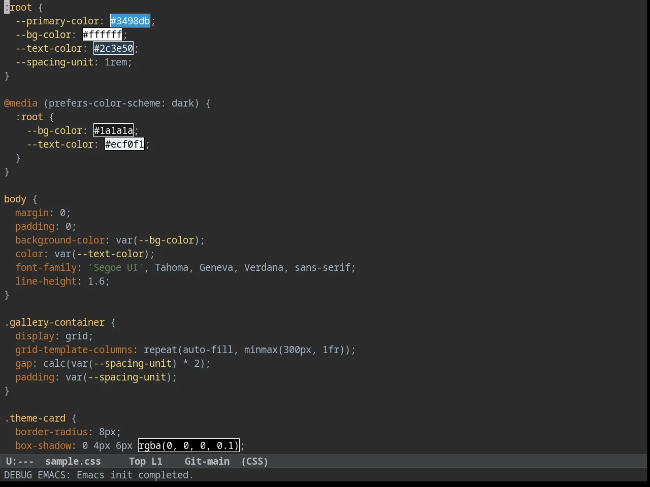 Idea Drakula Theme in css-mode