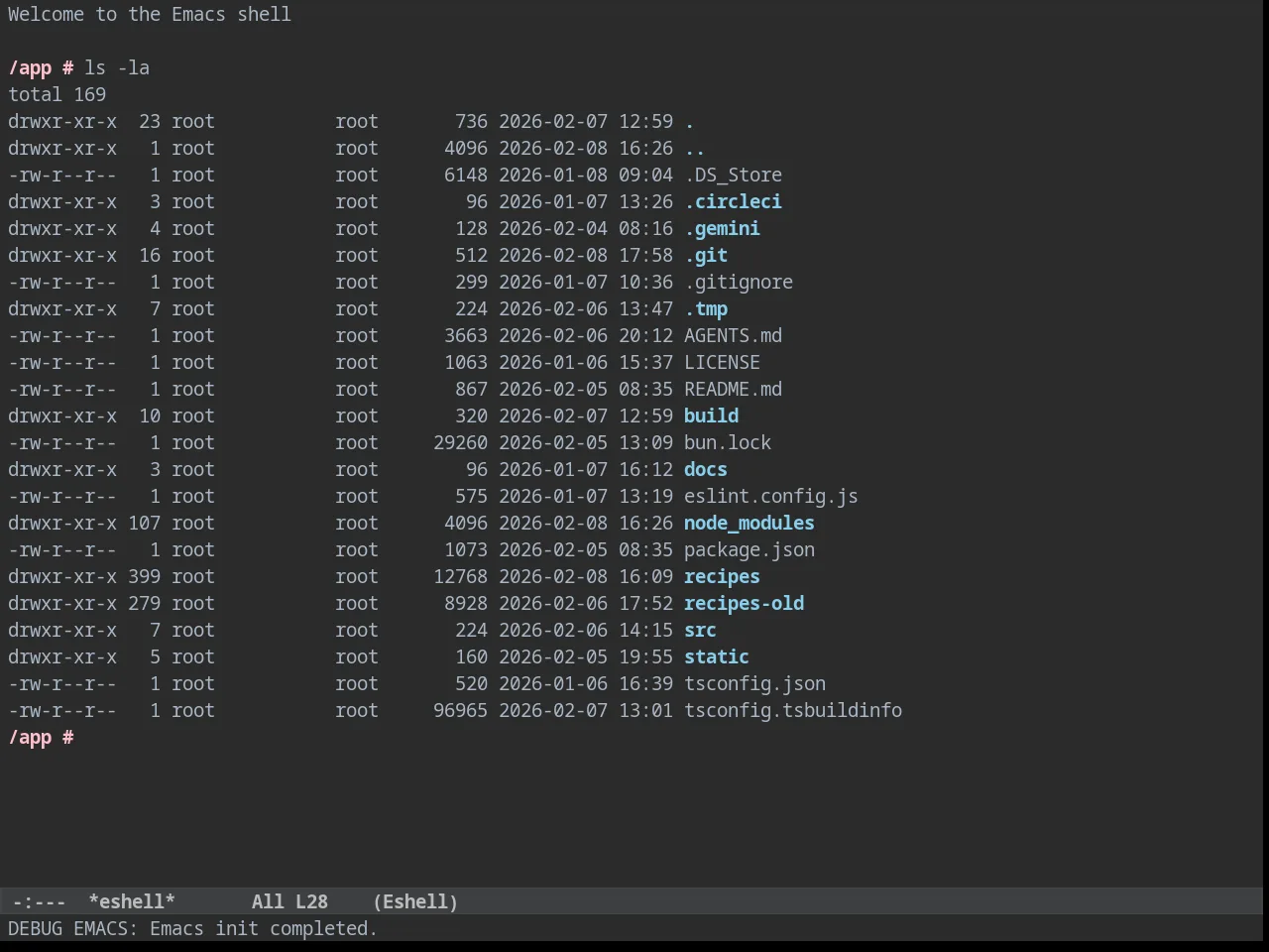 Idea Drakula Theme in eshell