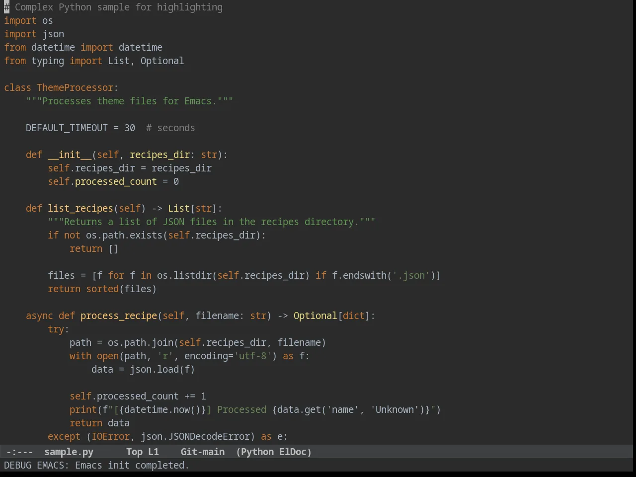 Idea Drakula Theme in python-mode