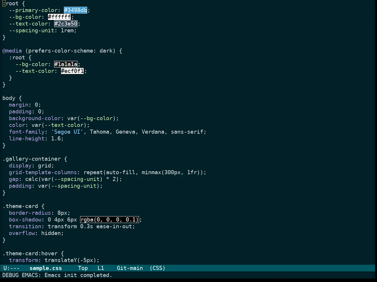 Immaterial Dark Theme in css-mode