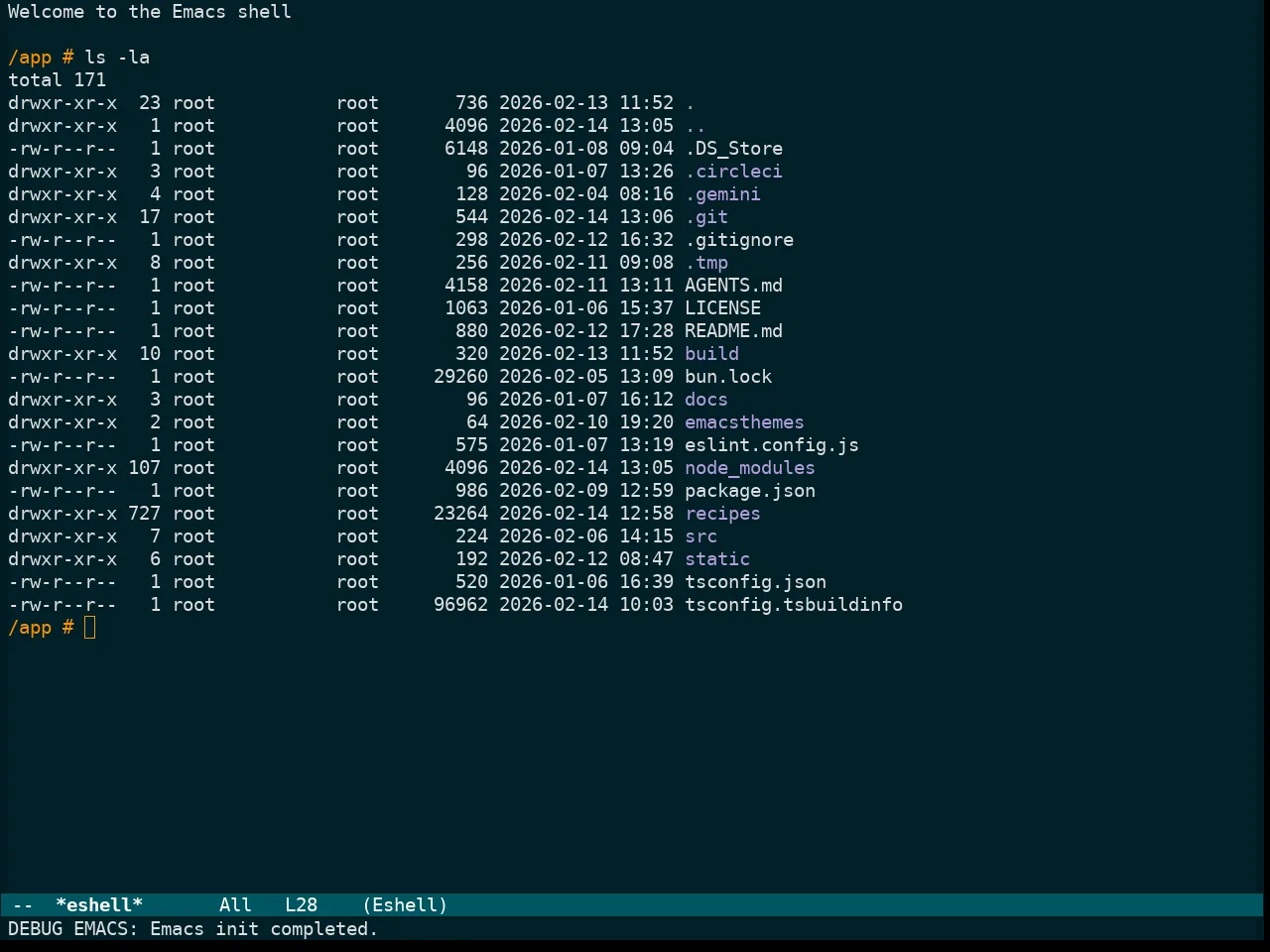 Immaterial Dark Theme in eshell