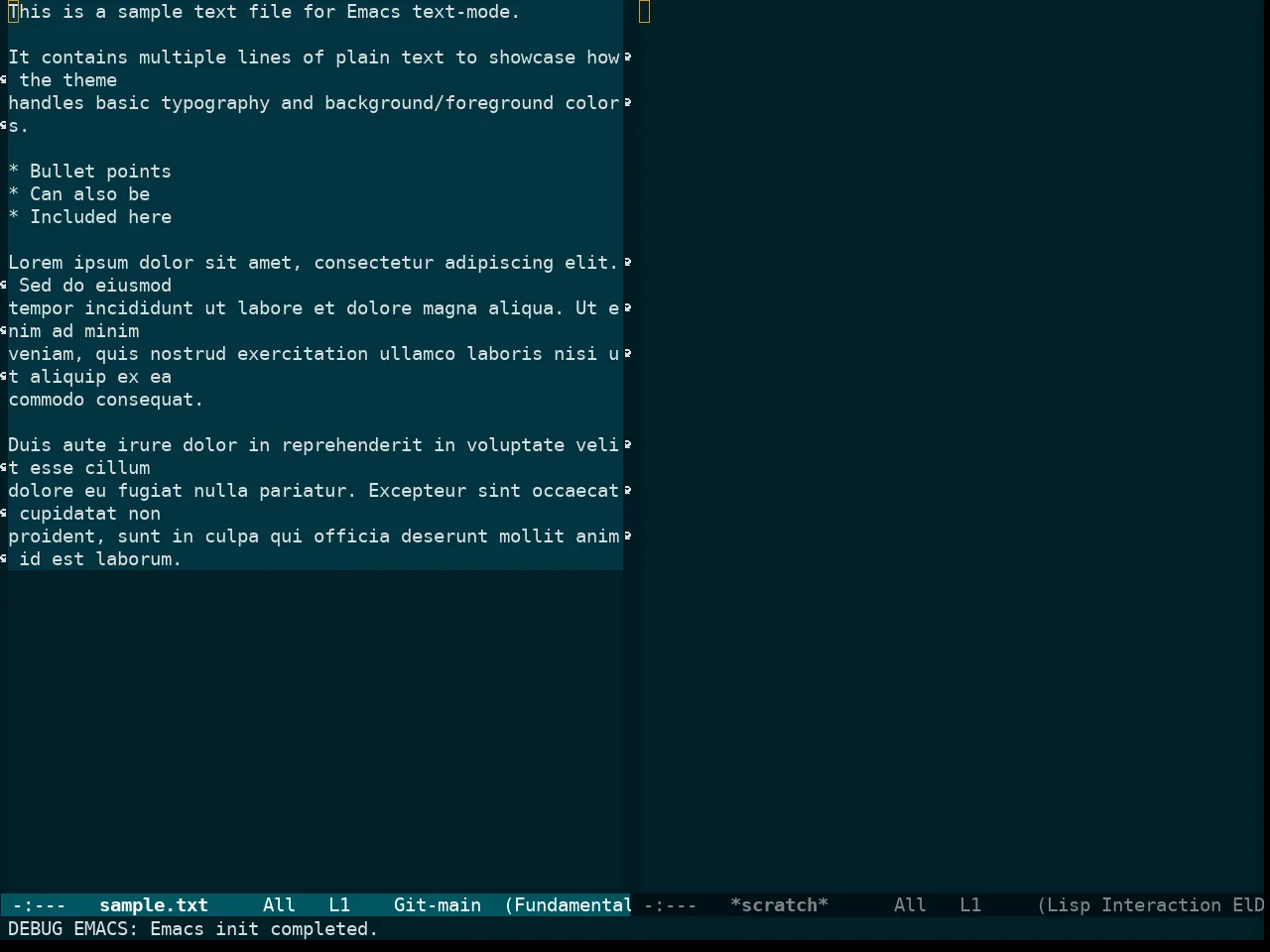 Immaterial Dark Theme in fundamental-mode