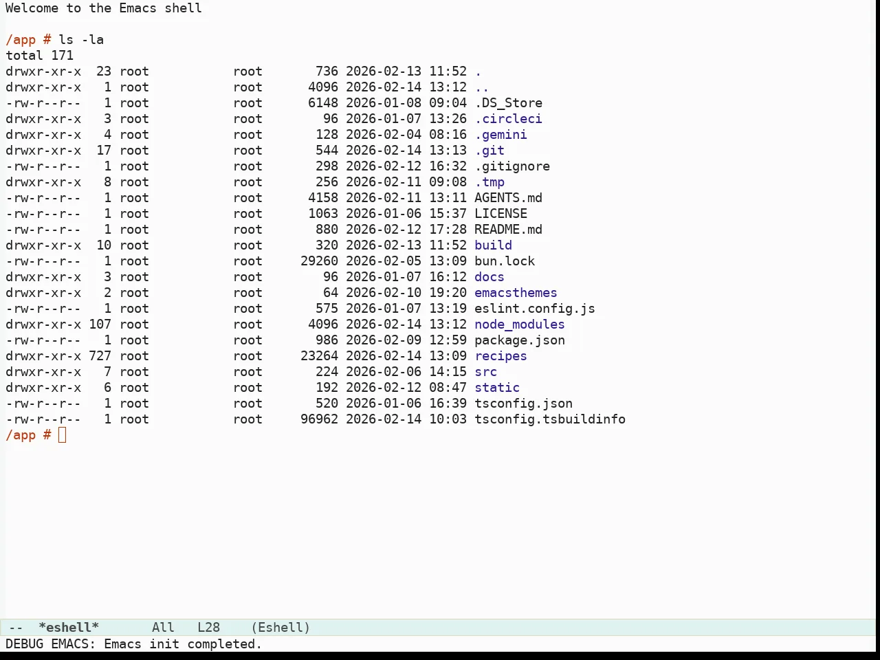 Immaterial Light Theme in eshell