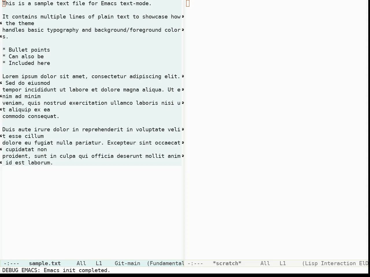 Immaterial Light Theme in fundamental-mode