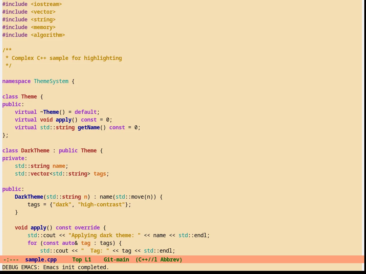 Infodoc Theme in c++-mode