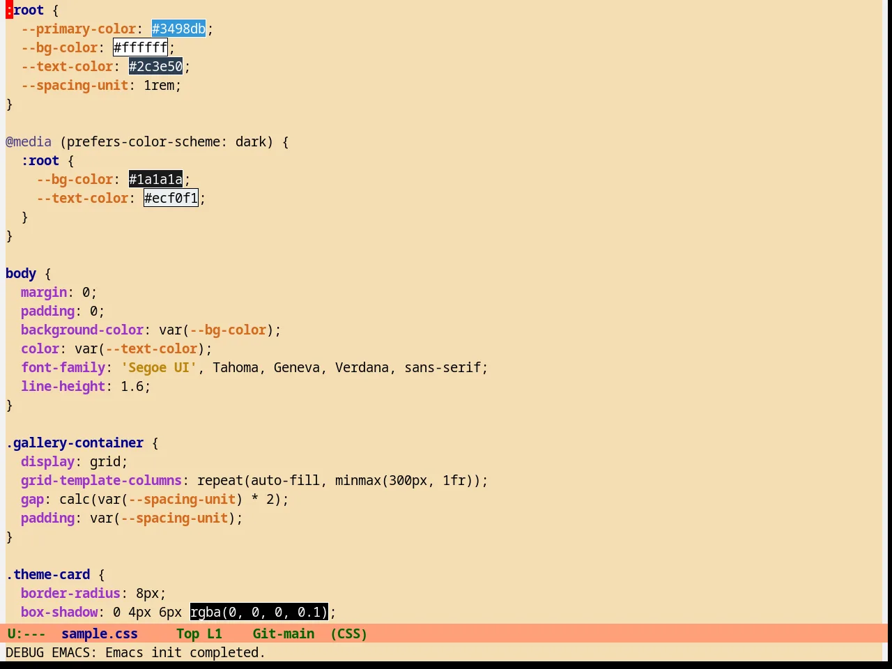 Infodoc Theme in css-mode