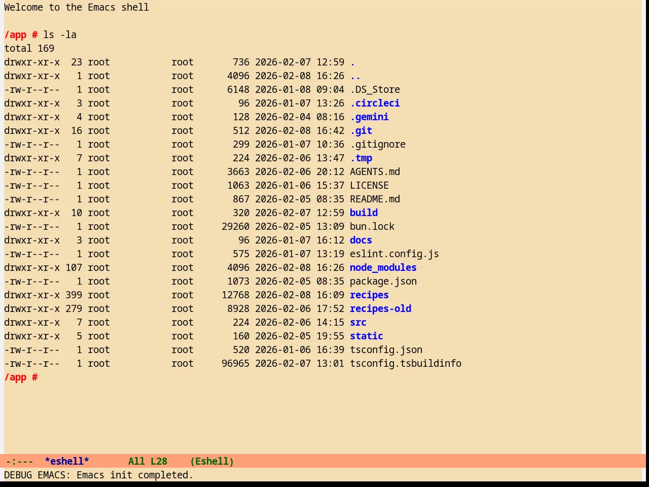 Infodoc Theme in eshell