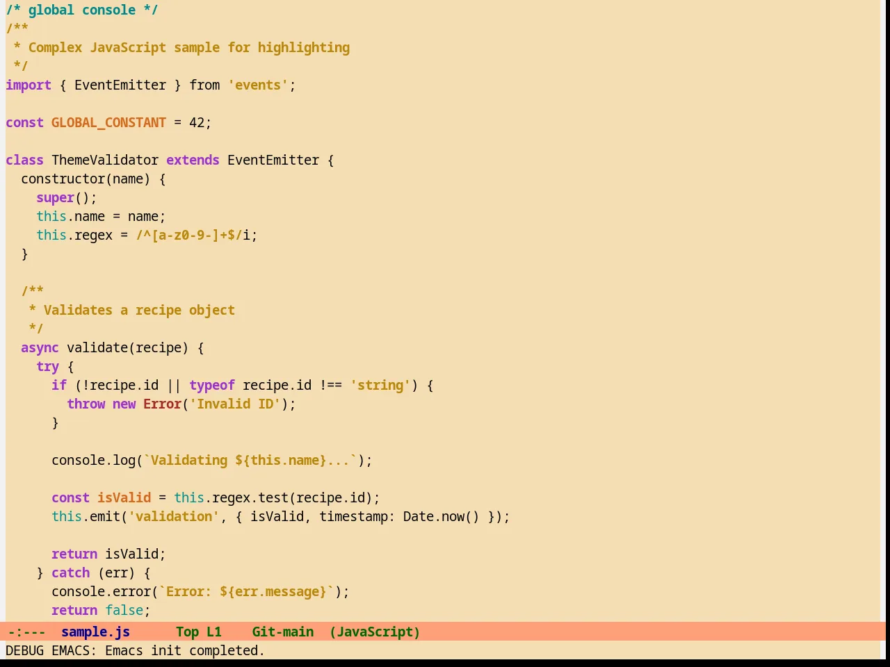 Infodoc Theme in javascript-mode
