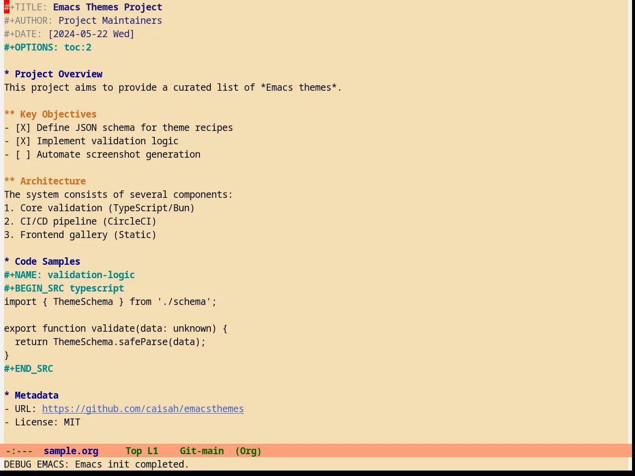 Infodoc Theme in org-mode