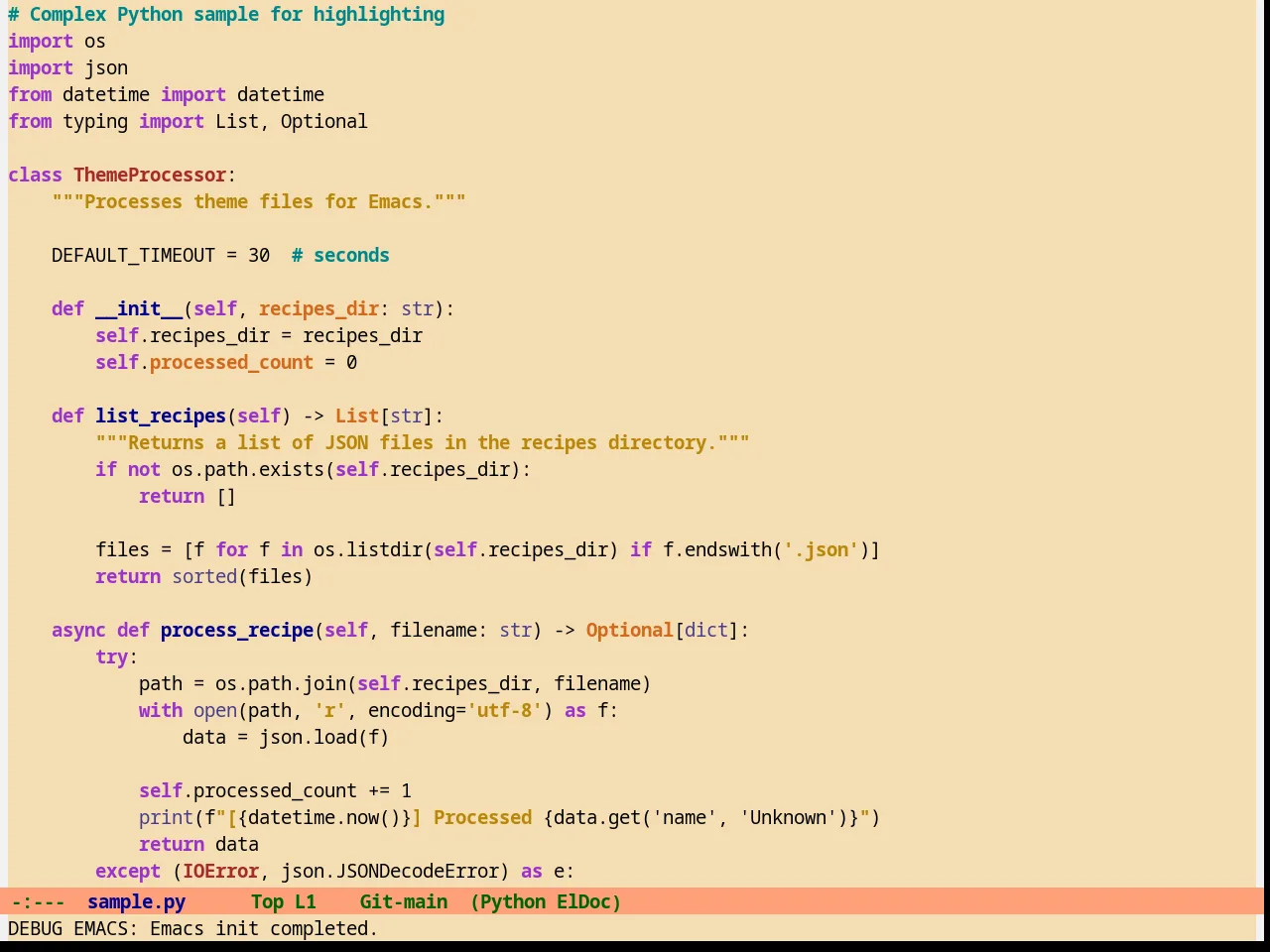 Infodoc Theme in python-mode