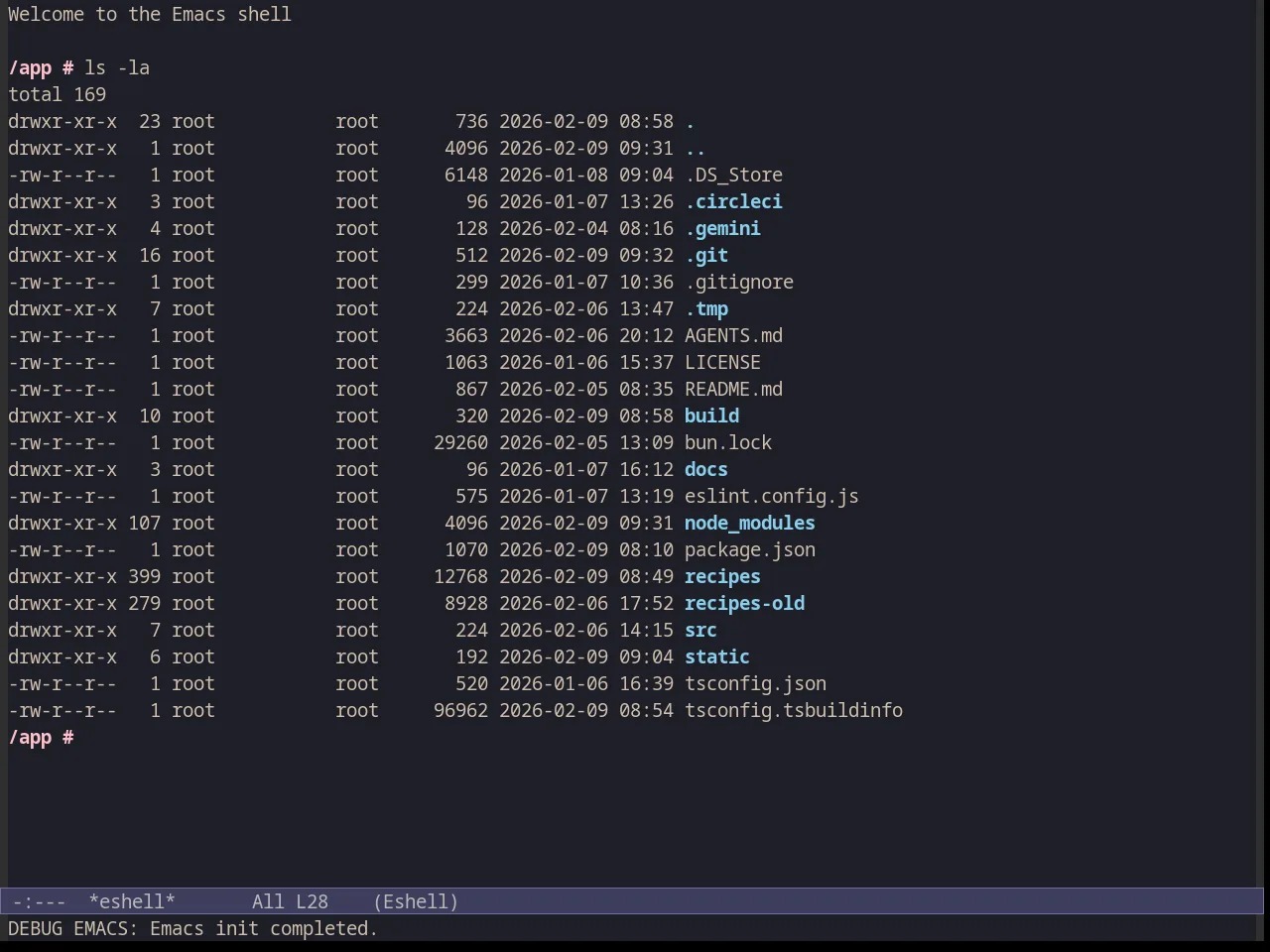 Inkpot Theme in eshell
