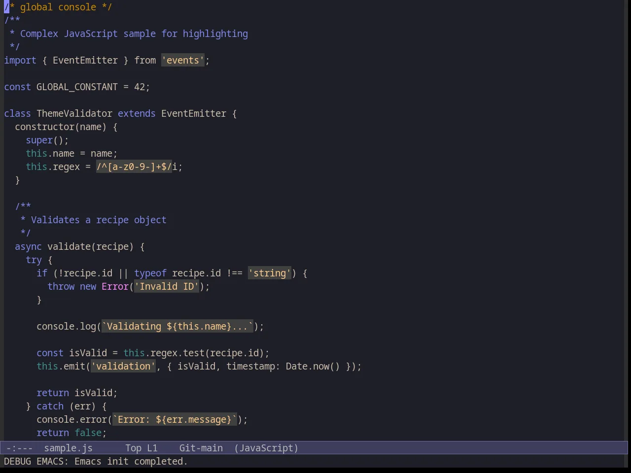 Inkpot Theme in javascript-mode