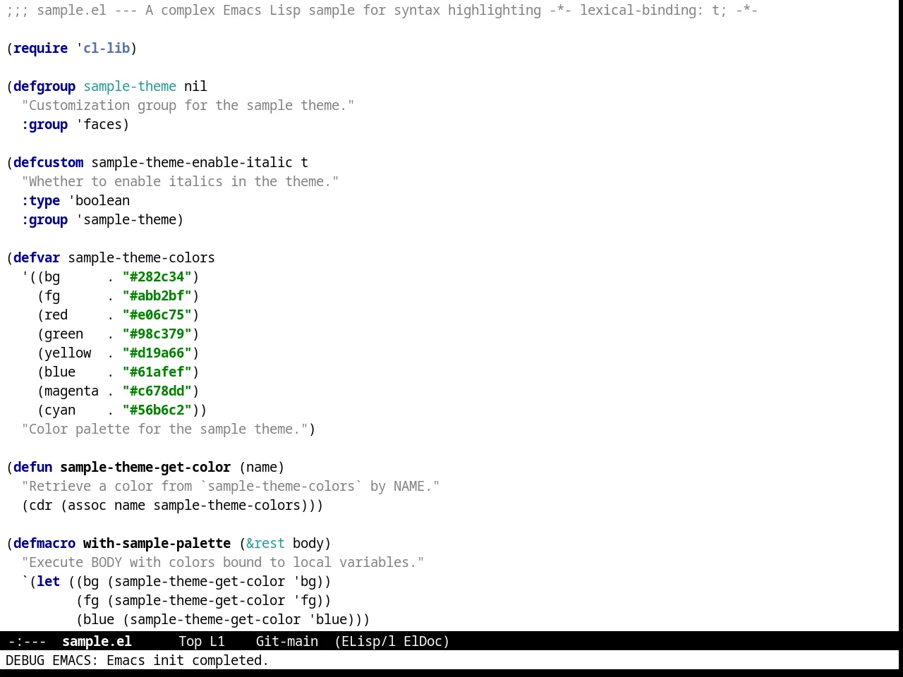 Intellij Theme in emacs-lisp-mode