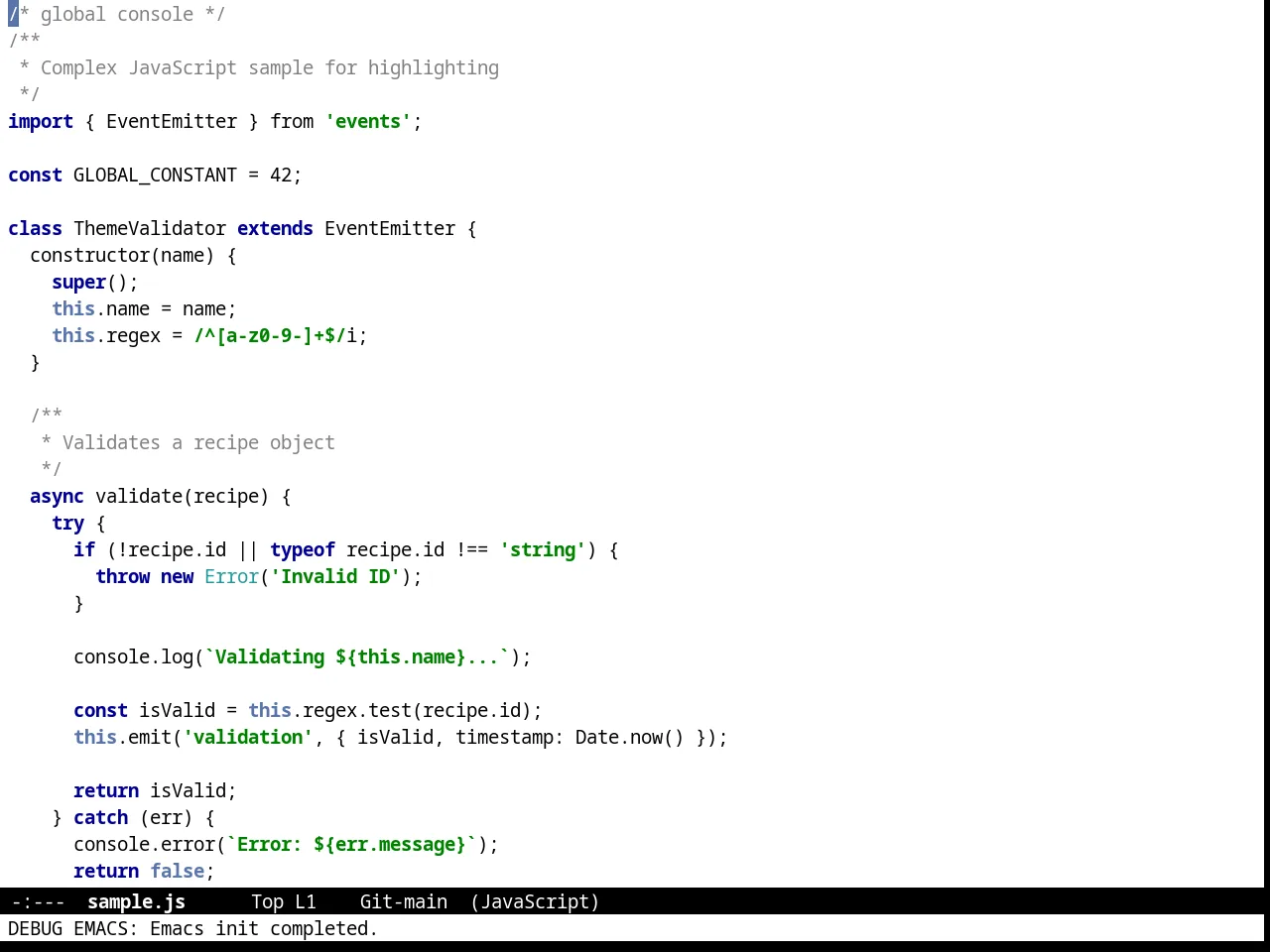 Intellij Theme in javascript-mode