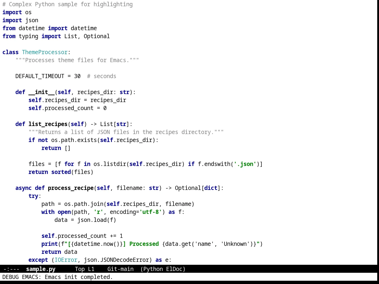 Intellij Theme in python-mode