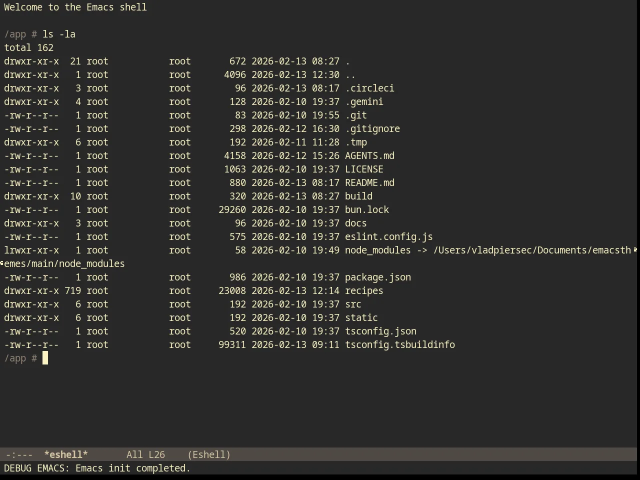 Inverse Acme Theme in eshell