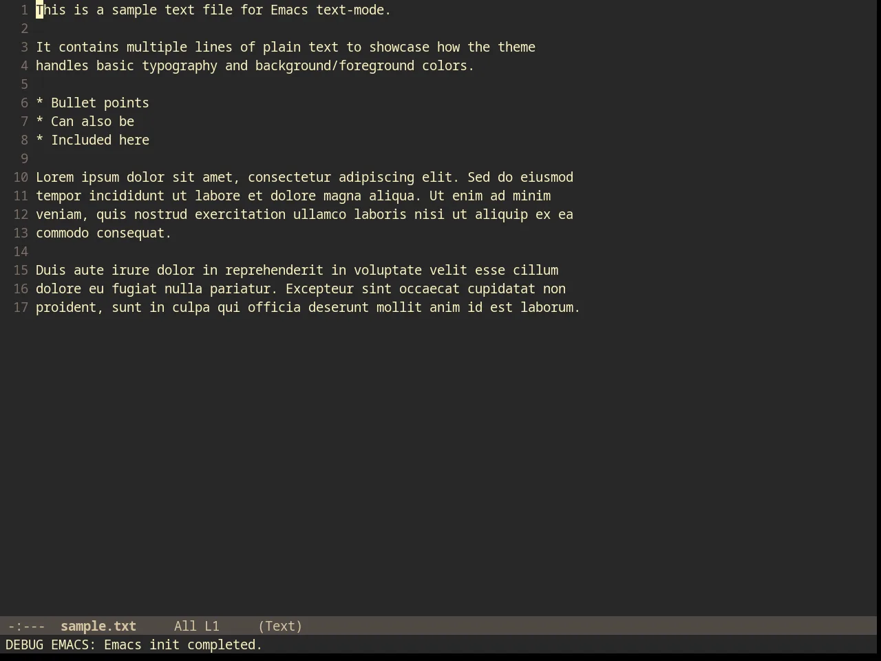 Inverse Acme Theme in text-mode