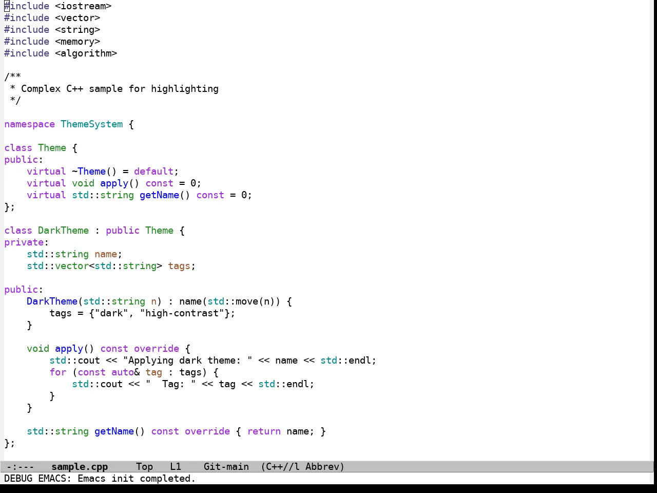 Iosevka Theme in c++-mode