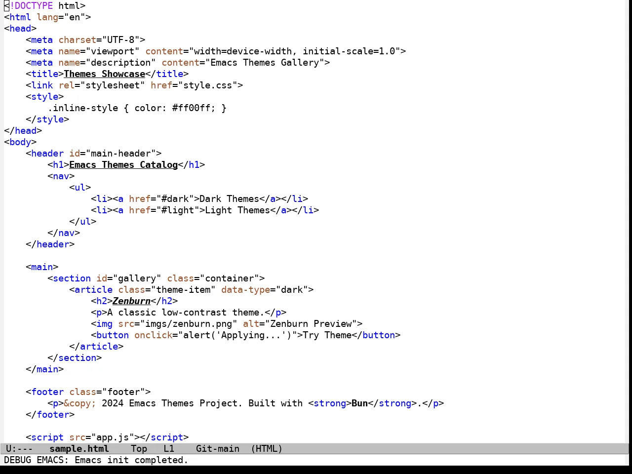 Iosevka Theme in html-mode